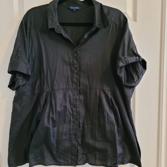 Black short sleeved blouse - Picture 1 of 6